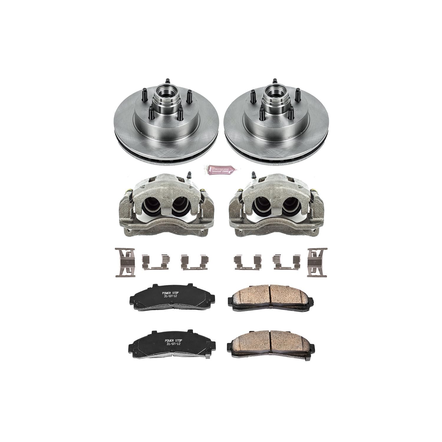 Power Stop Autospecialty KCOE5083 1-Click OE Replacement Brake Kit with Calipers For Ford Ranger 1998-2002, Mazda B4000 1998-2000 [Model Specific]