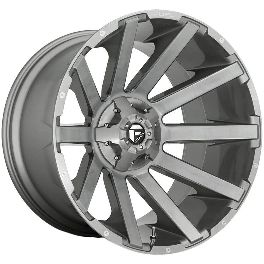 1PC FUEL CONTRA PLATINUM 20x10 6x135.00/6x139.70 BRUSHED GUN METAL TINTED CLEAR (-19 mm) Wheel