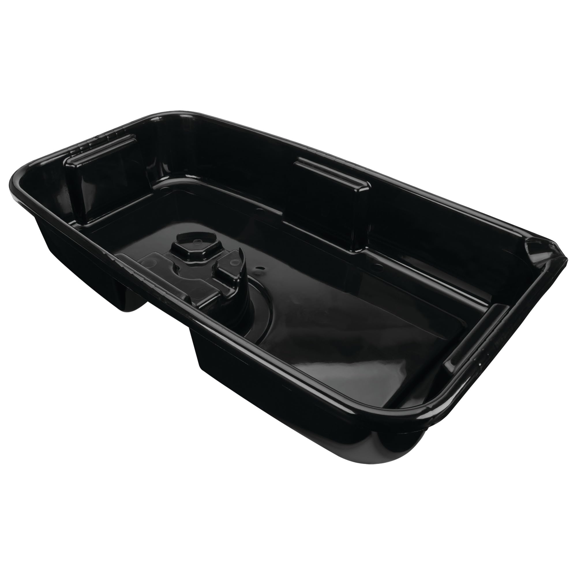 11-Quart Performance Tool W4079 Oil Drain Pan, Chemical-Resistant, Oil Filter Stand, Black
