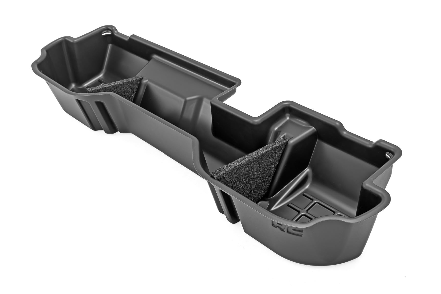Rough Country Under Seat Storage for Quad Cab Ram 1500 (2019-2026) - Heavy-Duty Thermoplastic, Anti-Skid, Custom-Fit Rear Seat Organizer Tray