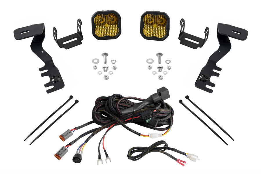 Diode Dynamics Backlit Stage Series Ditch Light Kit compatible with Toyota Tacoma 2024-2026, SS3 Sport Yellow Combo