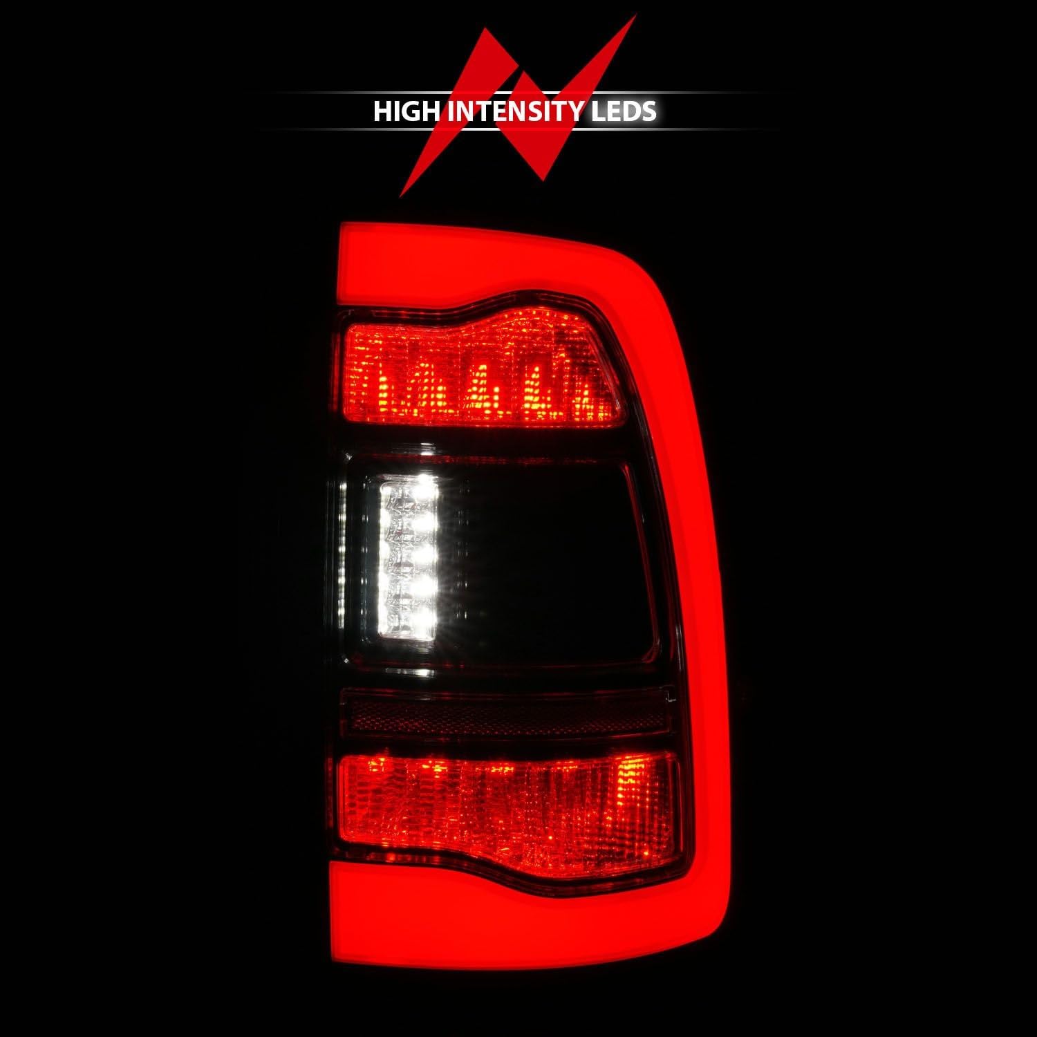 09-18 Dodge Ram 1500 ANZO Sequential LED Taillights Smoke Black