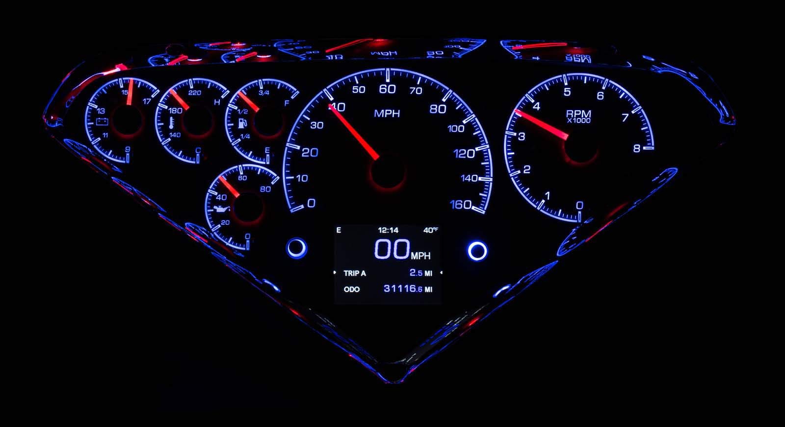 Dakota Digital 55-59 Customizable Chevy Pickup Gauge Kit Silver Alloy HDX-55C-PU-S