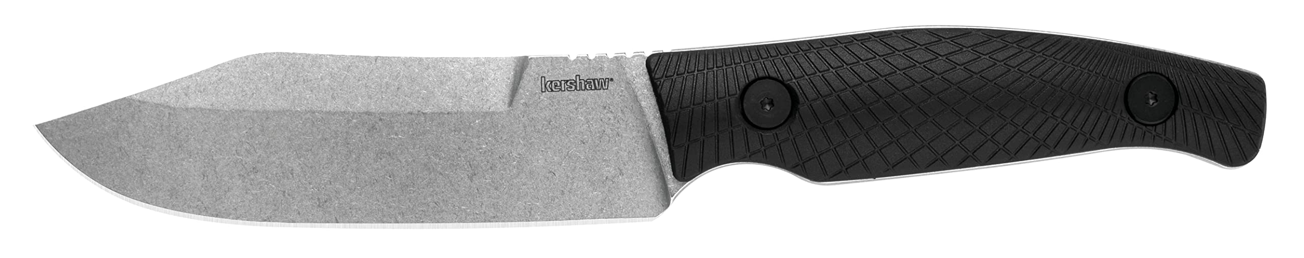 Camp 5 Kershaw Fixed Blade Knife, 4.75 Inch Blade, Full Tang (1083), Black