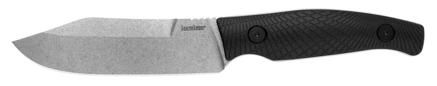 Camp 5 Kershaw Fixed Blade Knife, 4.75 Inch Blade, Full Tang (1083), Black