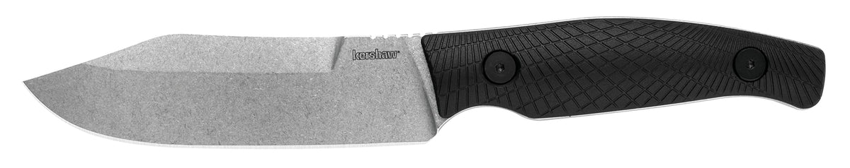 Camp 5 Kershaw Fixed Blade Knife, 4.75 Inch Blade, Full Tang (1083), Black