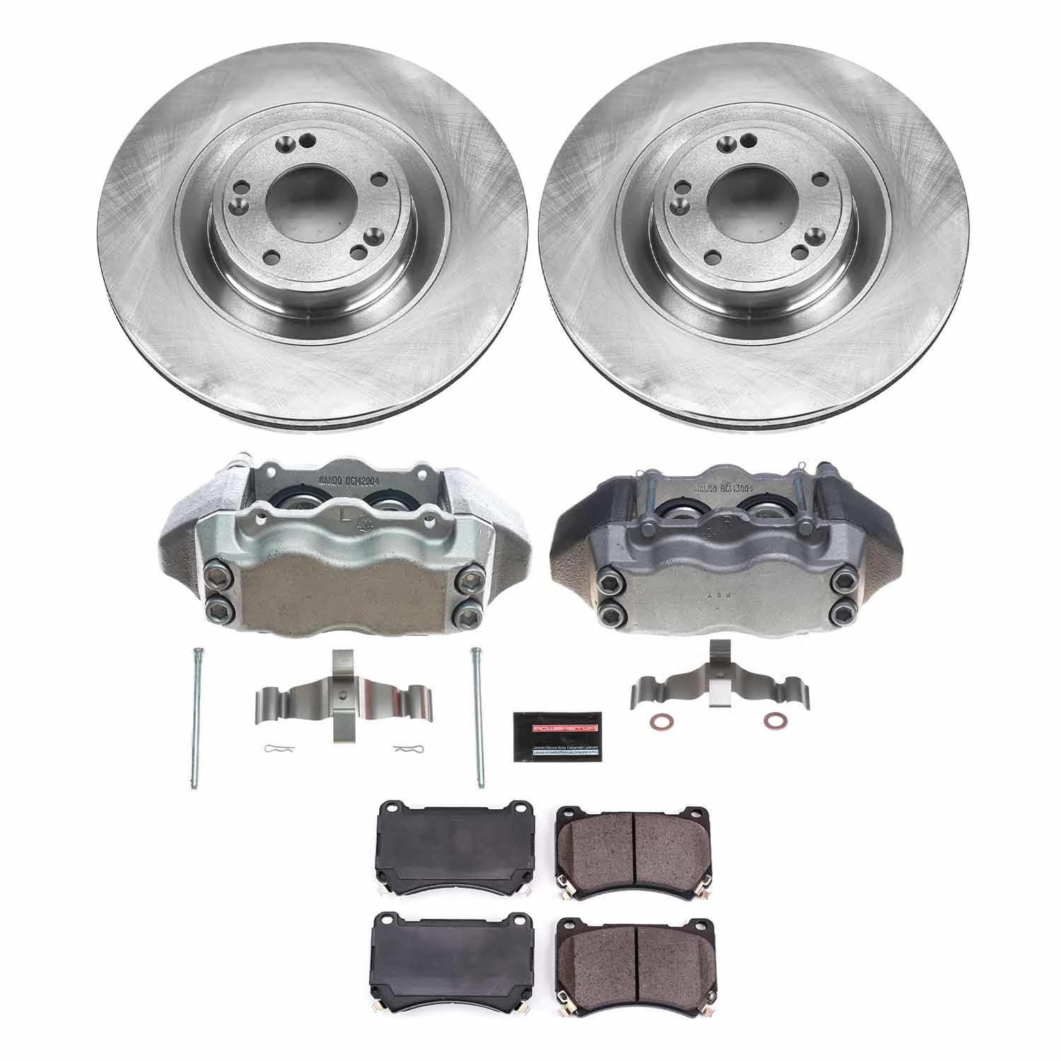 Power Stop KCOE5928 Front Brake Caliper Kit- Brake Pads, Brake Rotors & Calipers For Hyundai Genesis 2012-2014 [Model Specific]