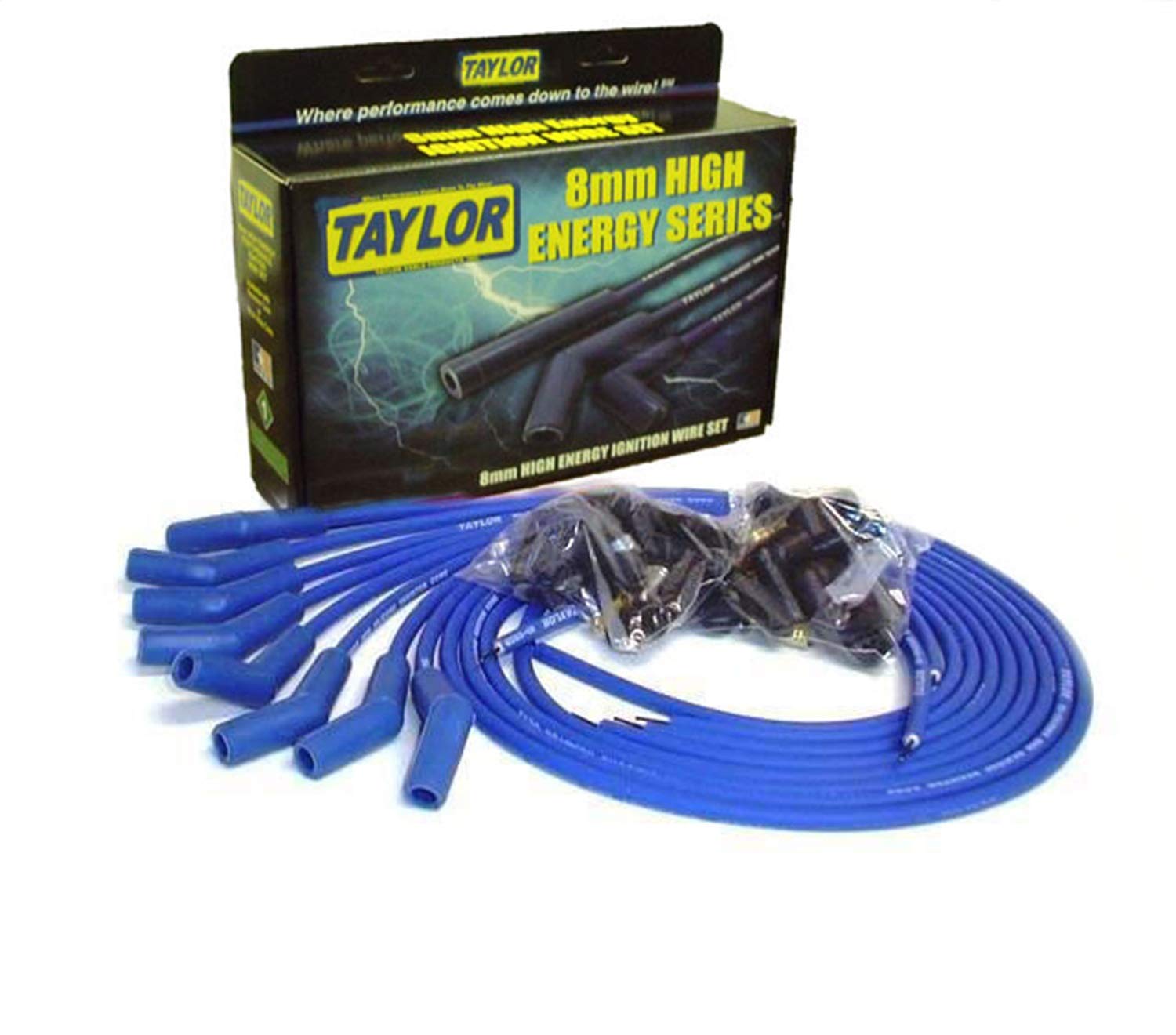 8mm High-Energy Universal Resistor Core Wire Set Taylor Cable 60653 Blue