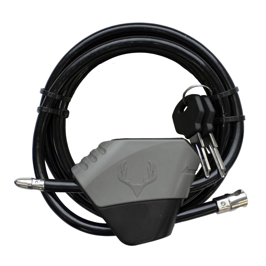 HME Durable Universal Treestand Reliable Easy-to-Use Double Loop Cable Lock, Includes Two Keys, Black
