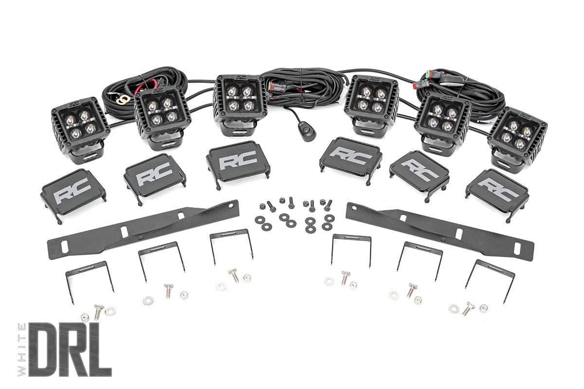 Rough Country DRL Triple LED Fog Light Kit for 2017-2020 Ford Raptor - 70700DRL