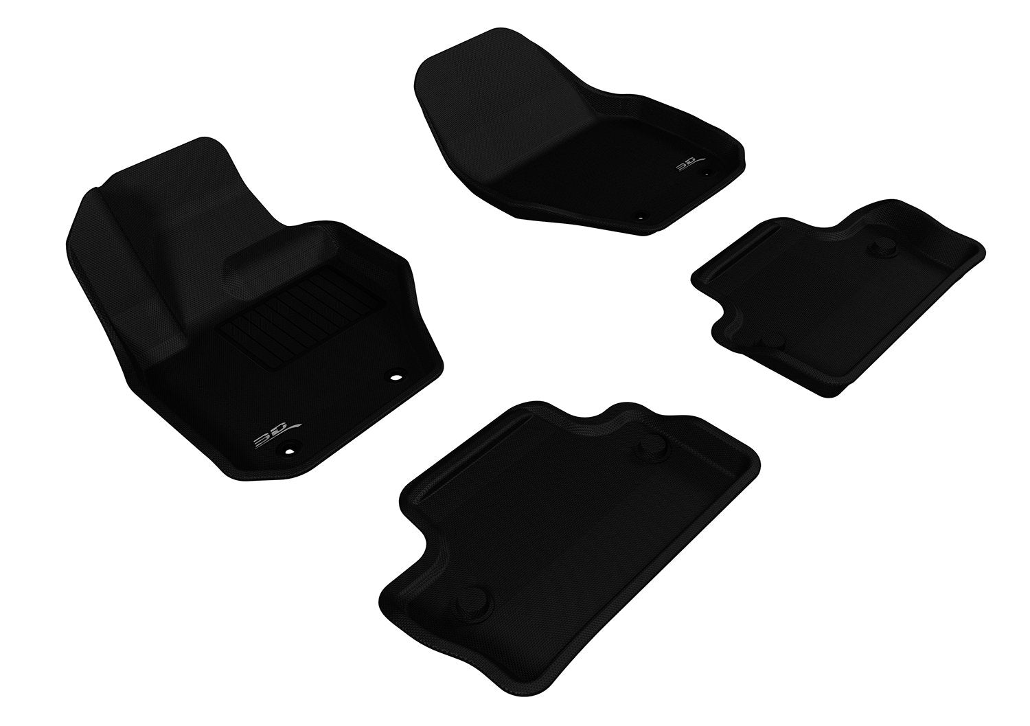 L1VV01601509 3D MAXpider All-Weather Floor Mats for Volvo S60 2011-2018 / V60 2015-2018 Custom Fit Car Floor Liners, Kagu Series (1st & 2nd Row, Black)