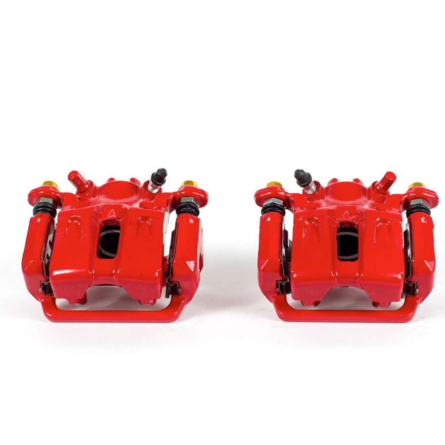 Power Stop S6026 Rear Pair of High-Temp Red Powder Coated Calipers for Acura TL 2009-2014 [Model Specific]