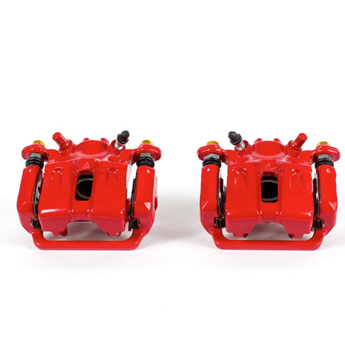 Power Stop S6026 Rear Pair of High-Temp Red Powder Coated Calipers for Acura TL 2009-2014 [Model Specific]