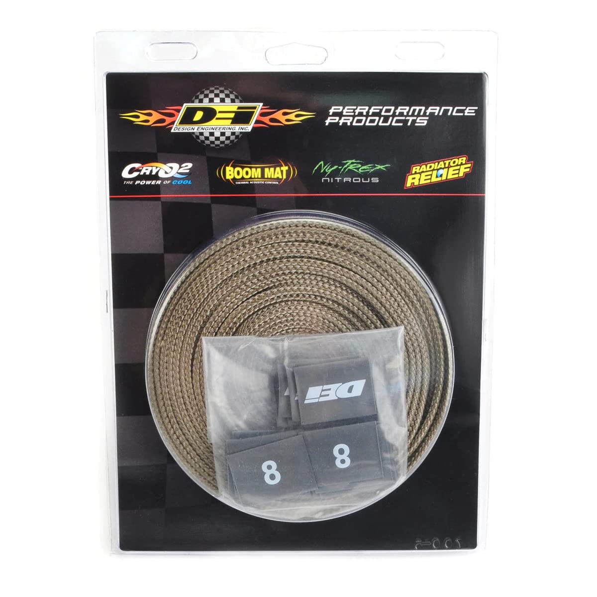 Protect-A-Wire Design Engineering 010603 Titanium V8 Sleeving Kit to Cover and Protect Spark Plug Wires,8-Cylinder