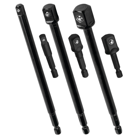 W9032 Performance Tool 2" and 6" Socket Adapter Set - 6 Pieces, Impact Grade Steel, Versatile Socket Compatibility