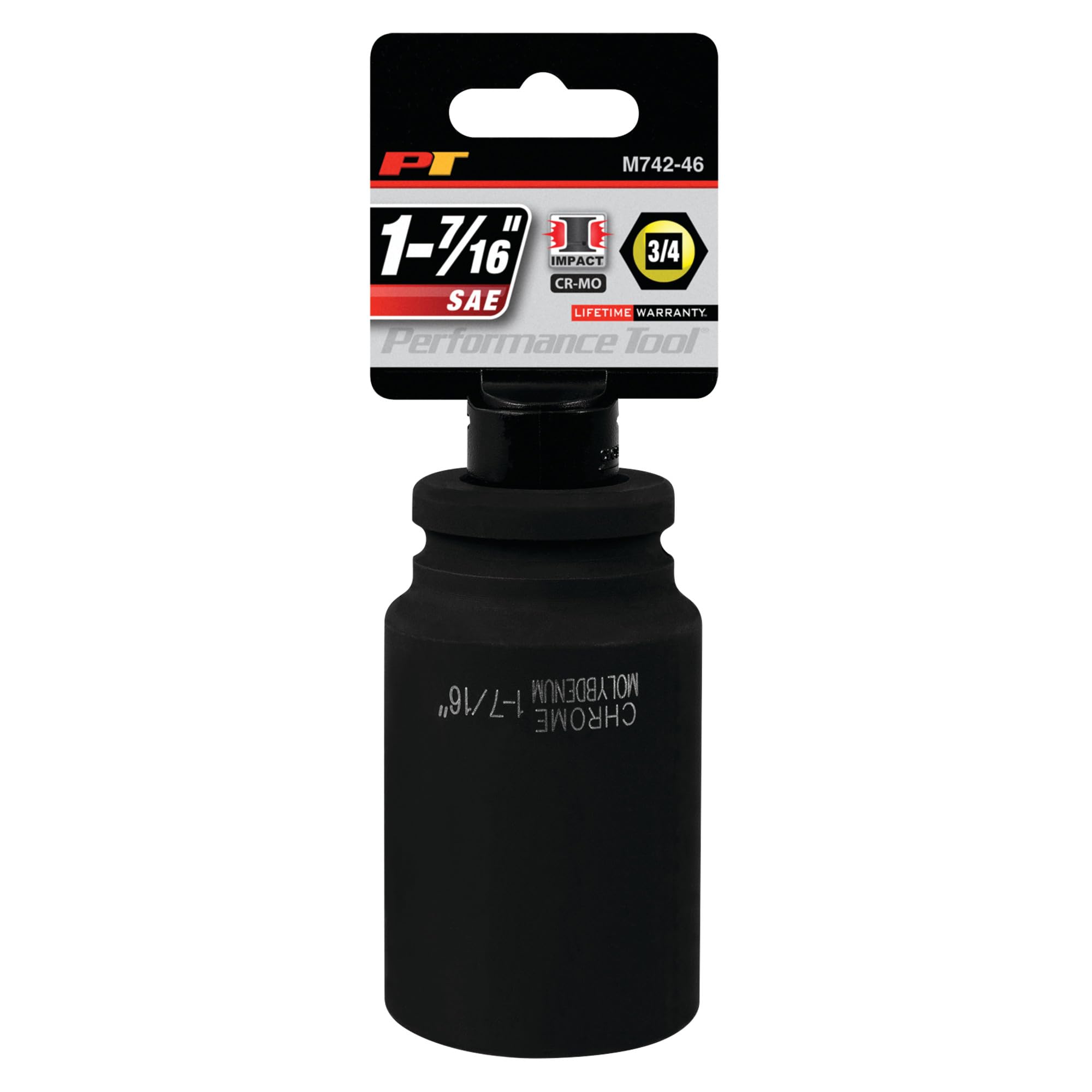 3/4-Inch Drive Performance Tool M742-46 1-7/16 Deep Wall Impact Socket for Heavy-Duty Automotive and Industrial Applications with Durability and Precision