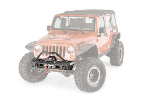 Elite Series WARN 101450 Stubby Front Bumper for Jeep JK Wrangler, with Grille Guard Tube