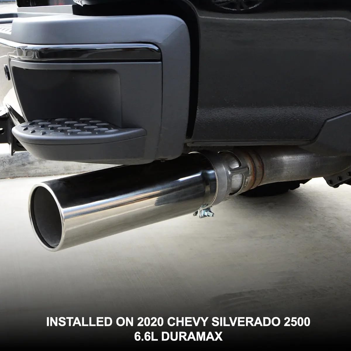 2015-2024 6.6L GM Duramax Stainless Steel Exhaust Tip - Available in Polished or Black Finish Black