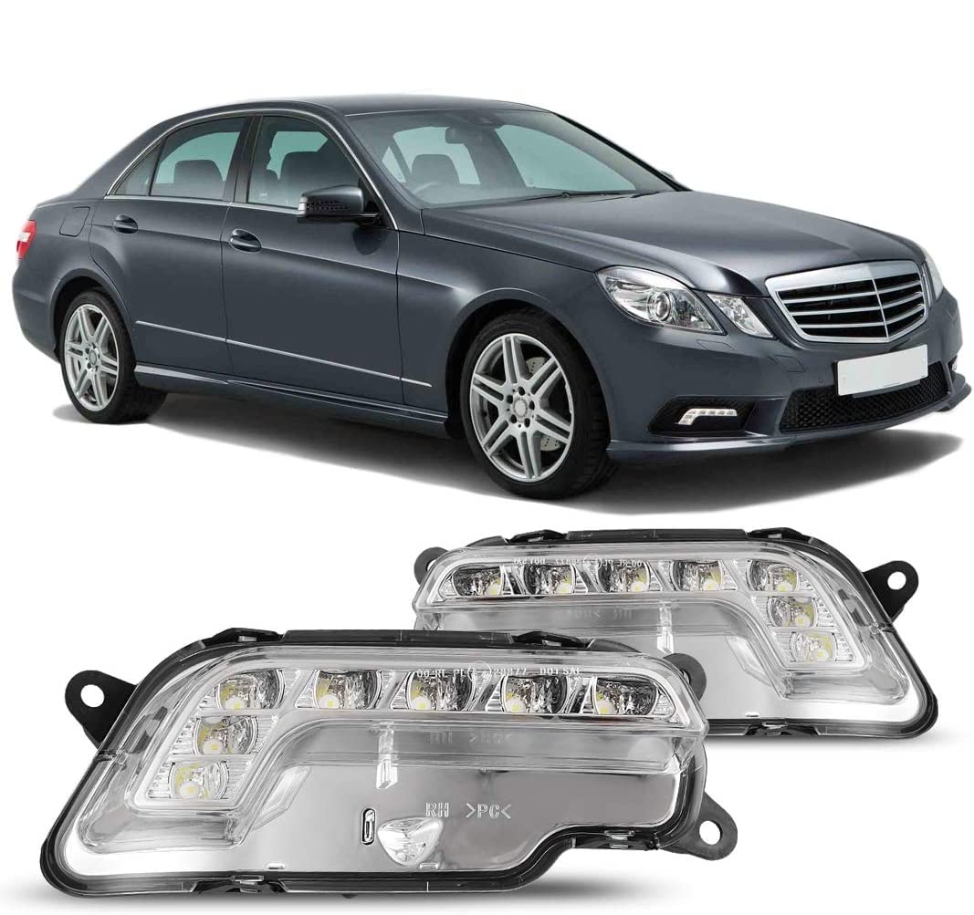 Winjet Driving LED DRL Lights Compatible with [2010 2011 2012 2013 2014 2015 2016 Mercedes-Benz E-Class E350 E550 E63 W212 C207 A207]