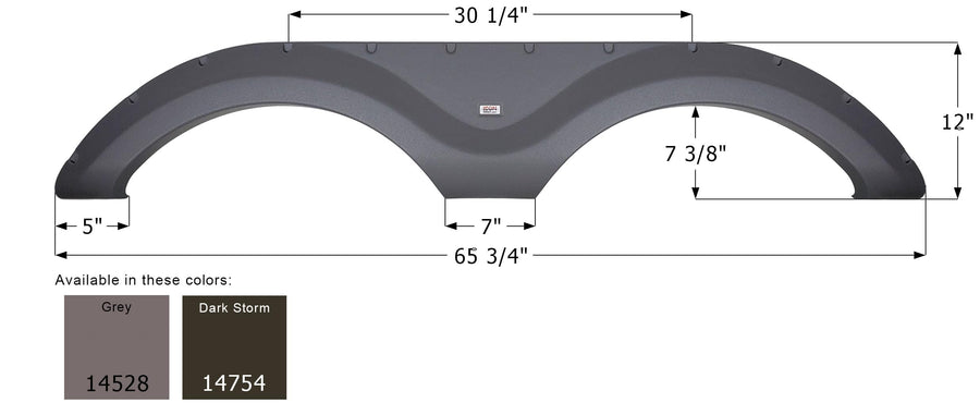 Fender Skirt ICON 14754, Tandem, Cruiser, FS4528, Dark Storm