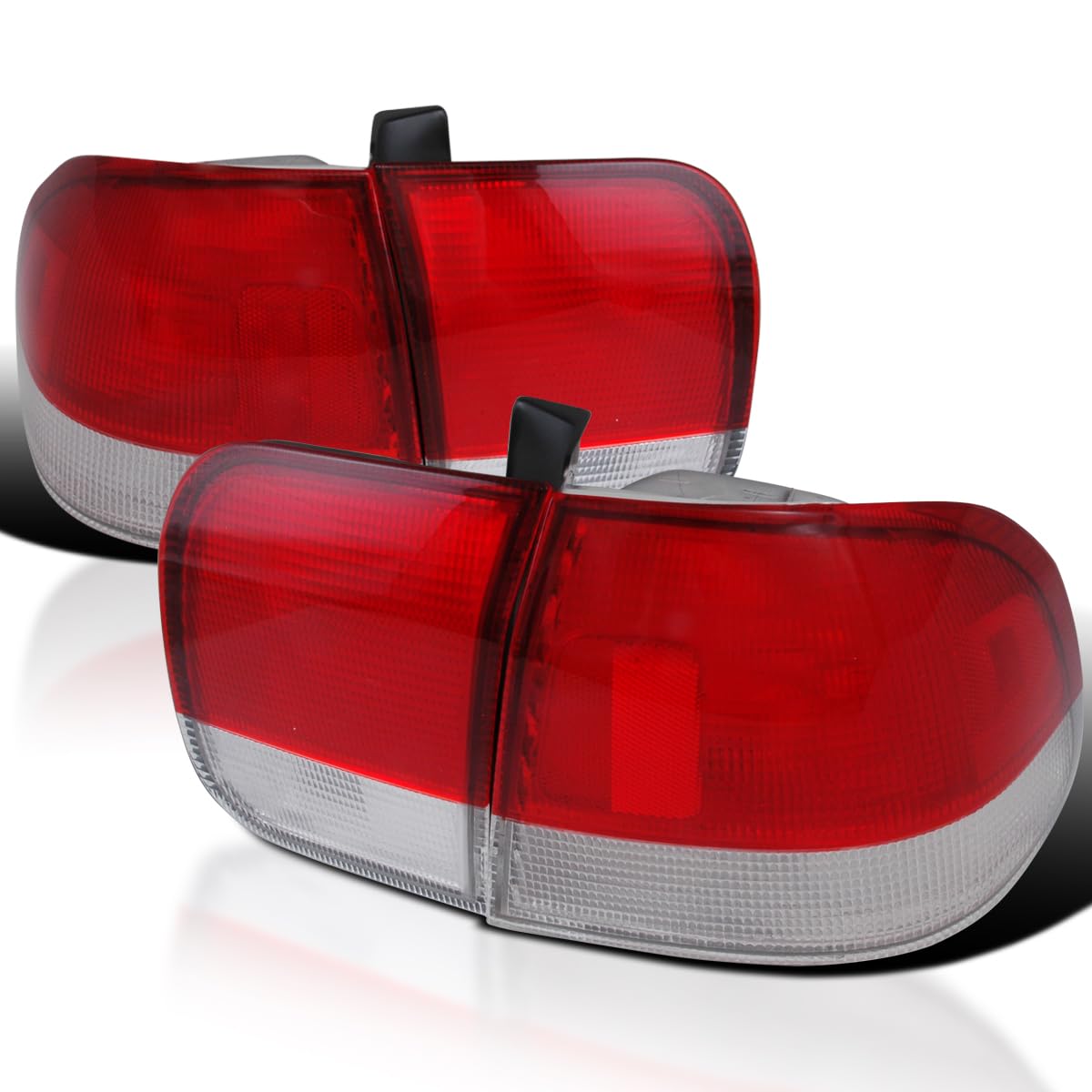 Red Tail Lights SPEC-D TUNING Compatible with 1996-1998 Honda Civic 4-Door Sedan, Left + Right Pair Assembly
