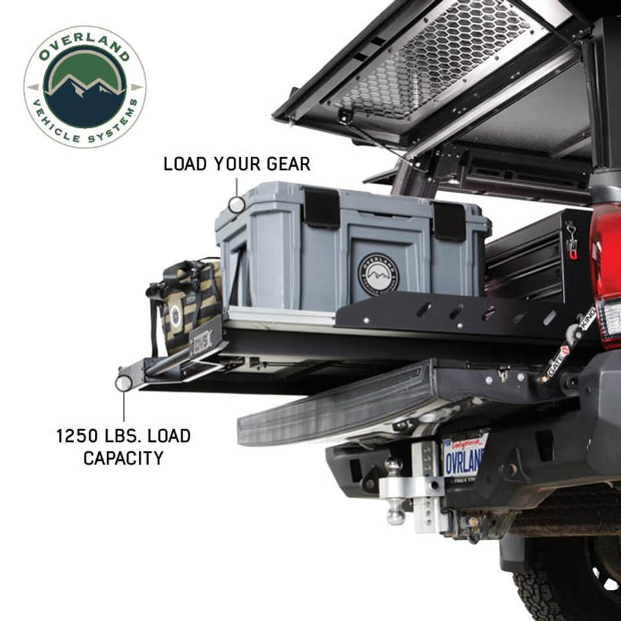 Overland Vehicle Systems Bed Extension for Trucks Pick Up - 75% Extension and Supports up to 1250 lbs - Steel Frame Construction - Universally Sized (Mid-Size Truck - Short Bed - 5.0 ft. Length)