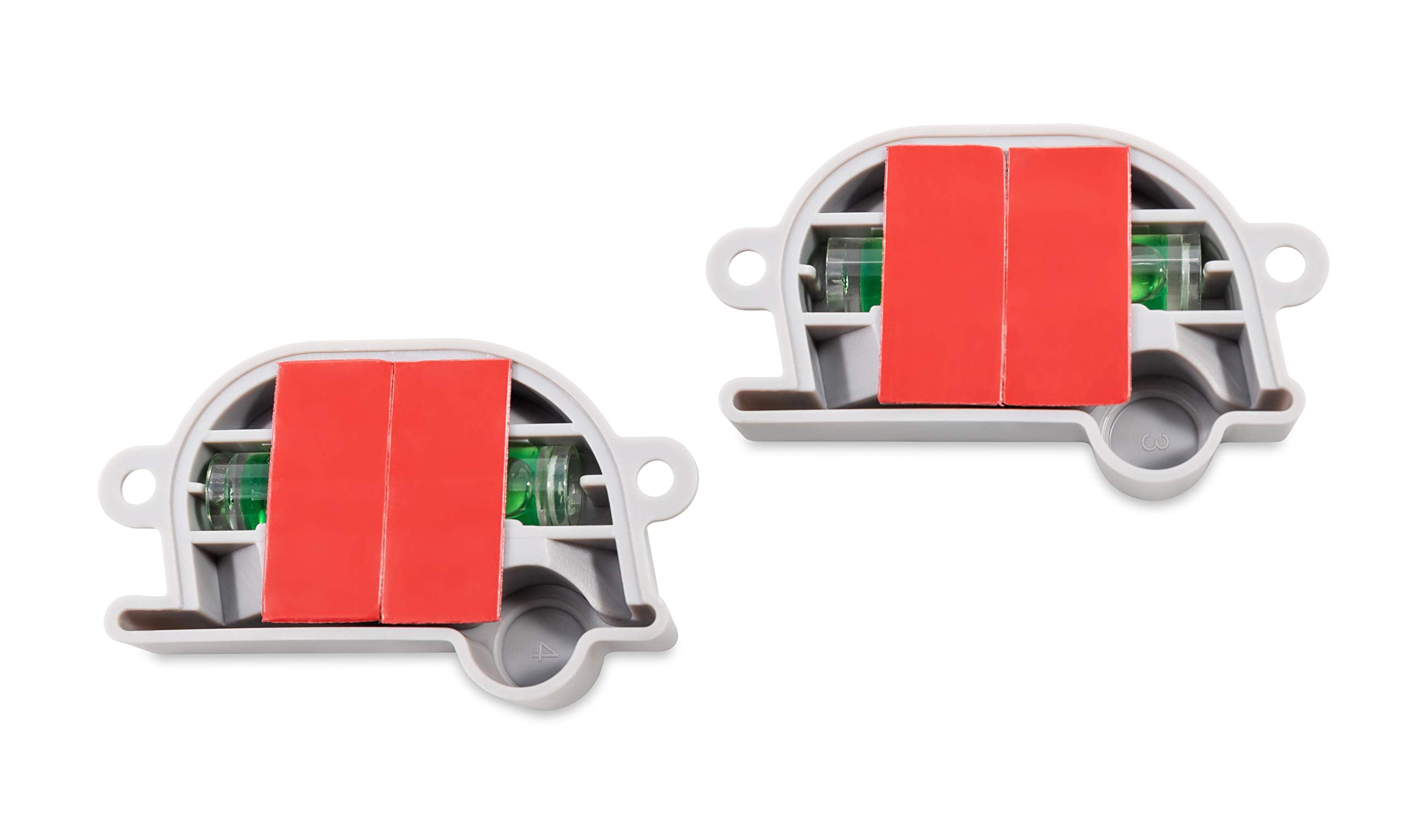 Camco RV Retro Level 2 Pack - Provides Front-to-Back or Side-to-Side Leveling & Can be Installed with Screw or Foam Tape - Features Fun Retro Design - Includes (2) Levels & Foam Tape (25520)