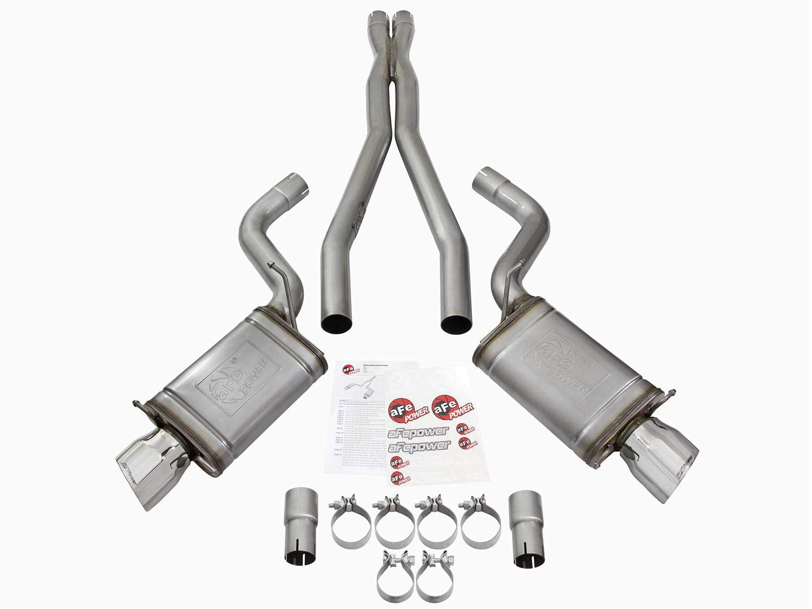 Mach Force-Xp aFe Power Exhaust System (3", Cat-Back, Stainless Steel, Cadillac CTS-V Performance), (Non-Carb Compliant)