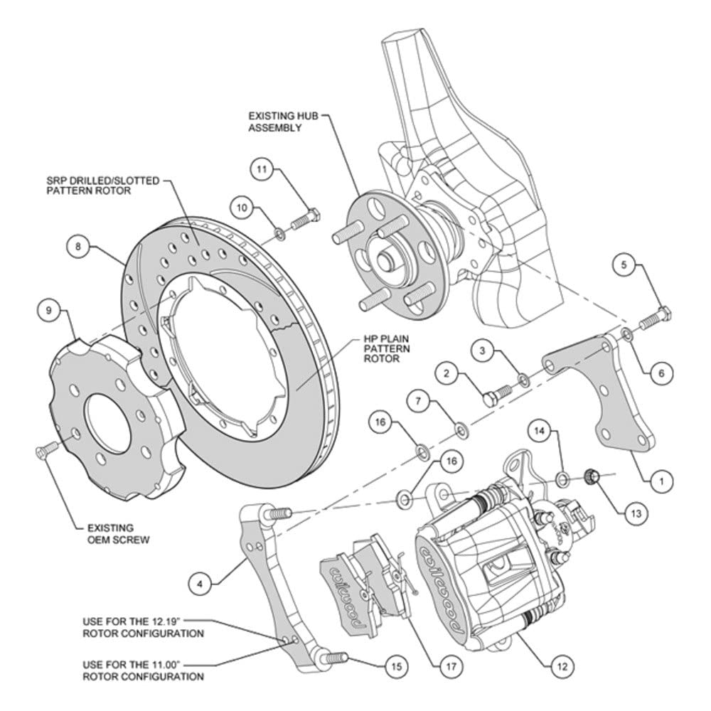 Red CPB Rear Kit, 11.00"