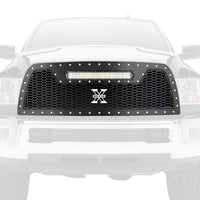 Laser Torch Grille, 2013-2018 Ram 2500, 3500 Black, Replacement, Chrome Studs with (1) 20" LED - PN #7314521