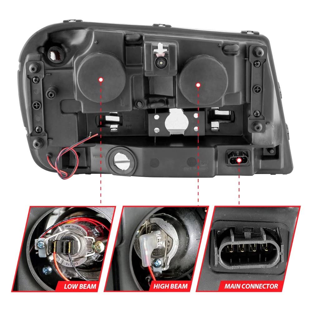 02-09 Chevrolet Trailblazer ANZO Projector Headlights w/Halo Chrome Housing (Non-LT Models)
