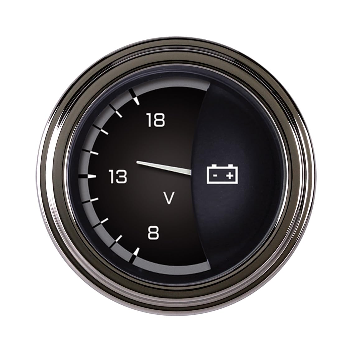 AX30GSLF Classic Instruments Autocross Grey 2 1/8" Volt Gauge