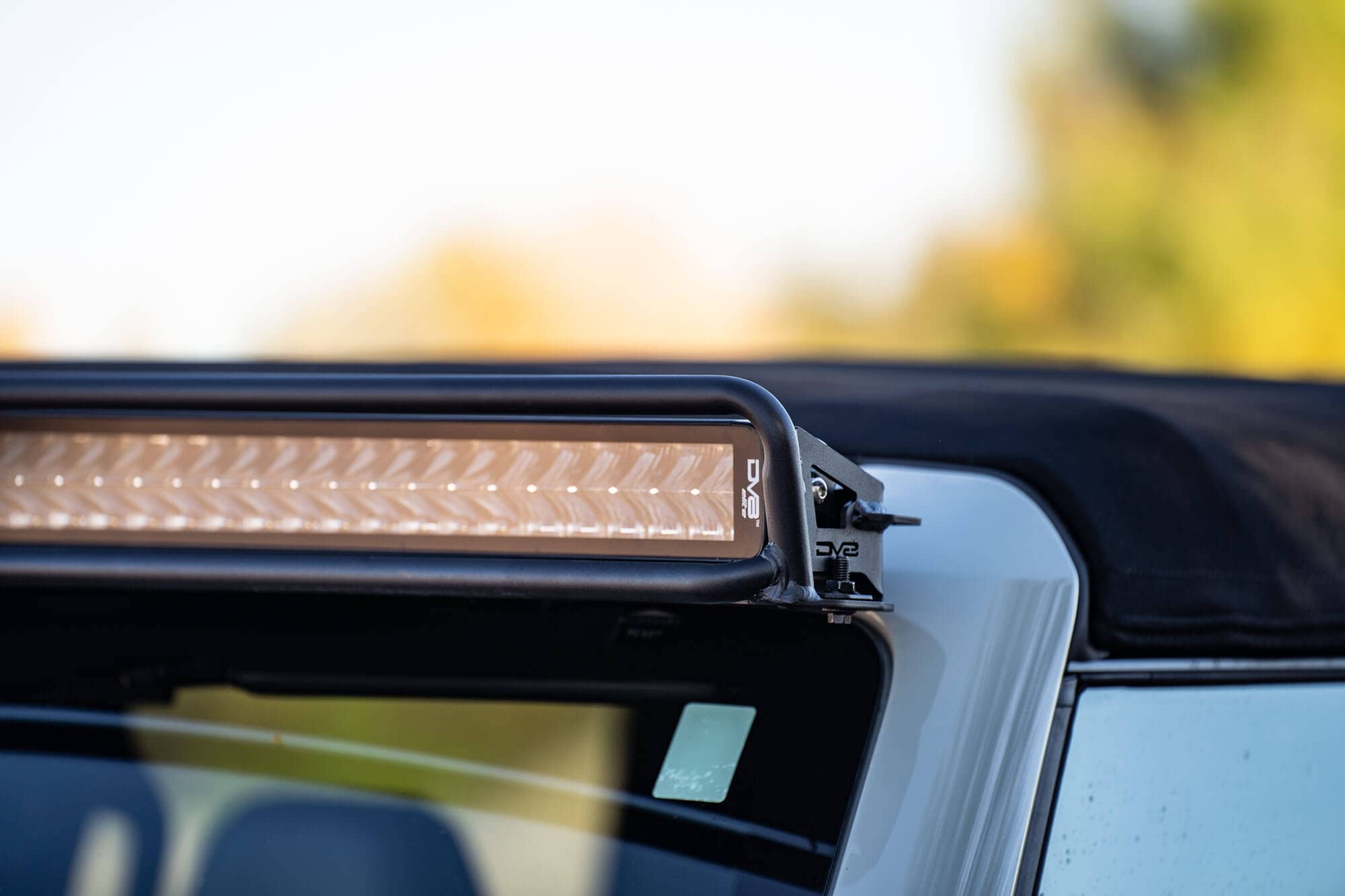 Straight LED Light Bar Mount DV8 Offroad for 2021-2025 Ford Bronco | Fits One 52" LED bar| Up to 16 3" Pods | Fits OEM Mounts | No Drill Installation