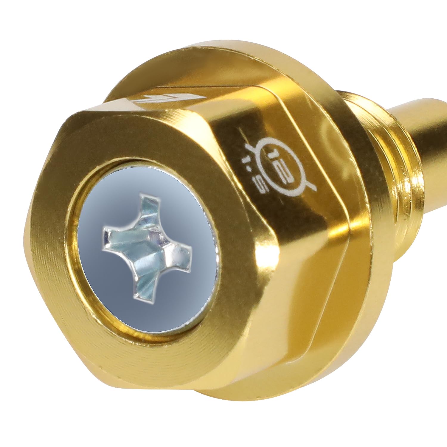 NRG Innovations Magnetic Oil Drain Plug, Engine Oil Drain Nut M12 X 1.5 Thread Size w/Washer, Gold, T-6061 Aluminum w/Stainless Steel Internal Magnet, NRG-NOP-400GD