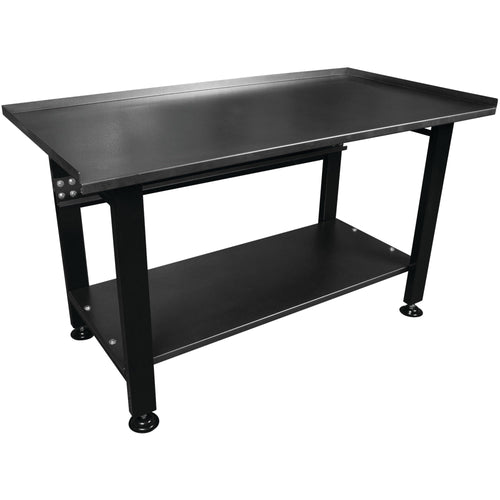 Heavy Duty Performance Tool W54991 Shop Table, Powder-Coated Steel, Bottom Shelf, 1400 Lb. Capacity, Black