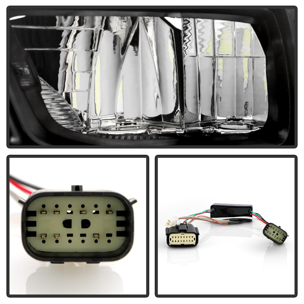 Dodge Ram 1500 19-22 OE Plus Fit Halogen Black Bezel Full LED w/DRL Smoke Signal Headlights - Spyder Black