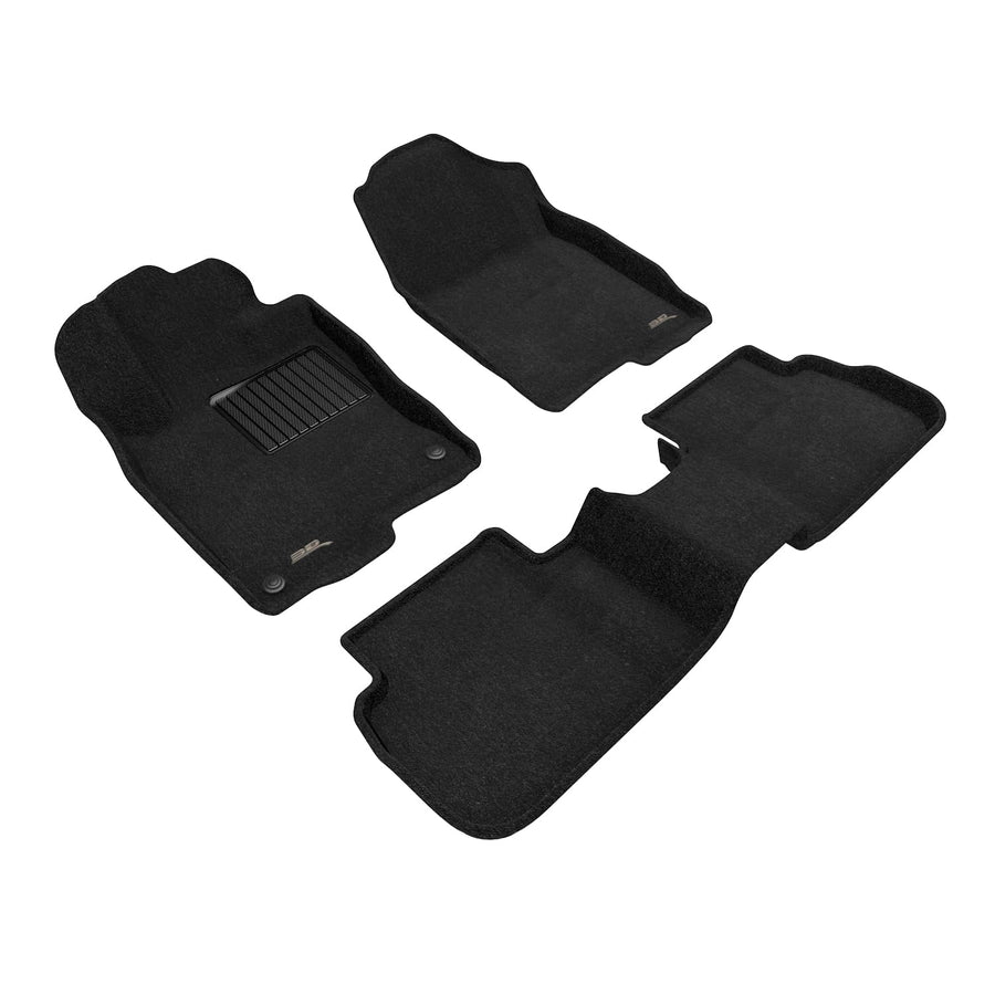 Custom Fit 3D MAXpider Elegant Floor Mat (Black) Compatible with Honda Civic (w/ 2nd Row USB Charging Port) 2022-2026 - Full Set