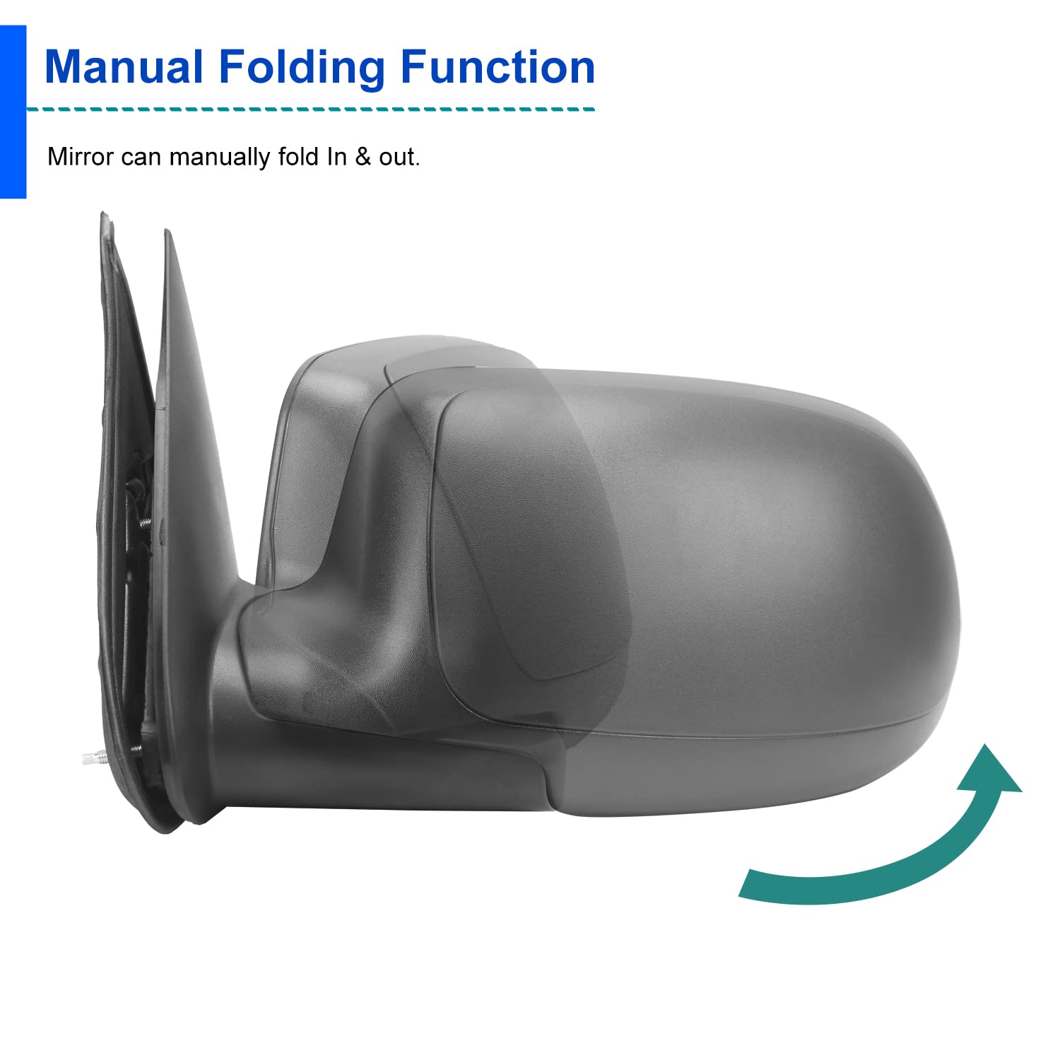 Left Driver Side Spec-D Tuning Black Manual Mirror Compatible with 1999-2002 Chevy Silverado