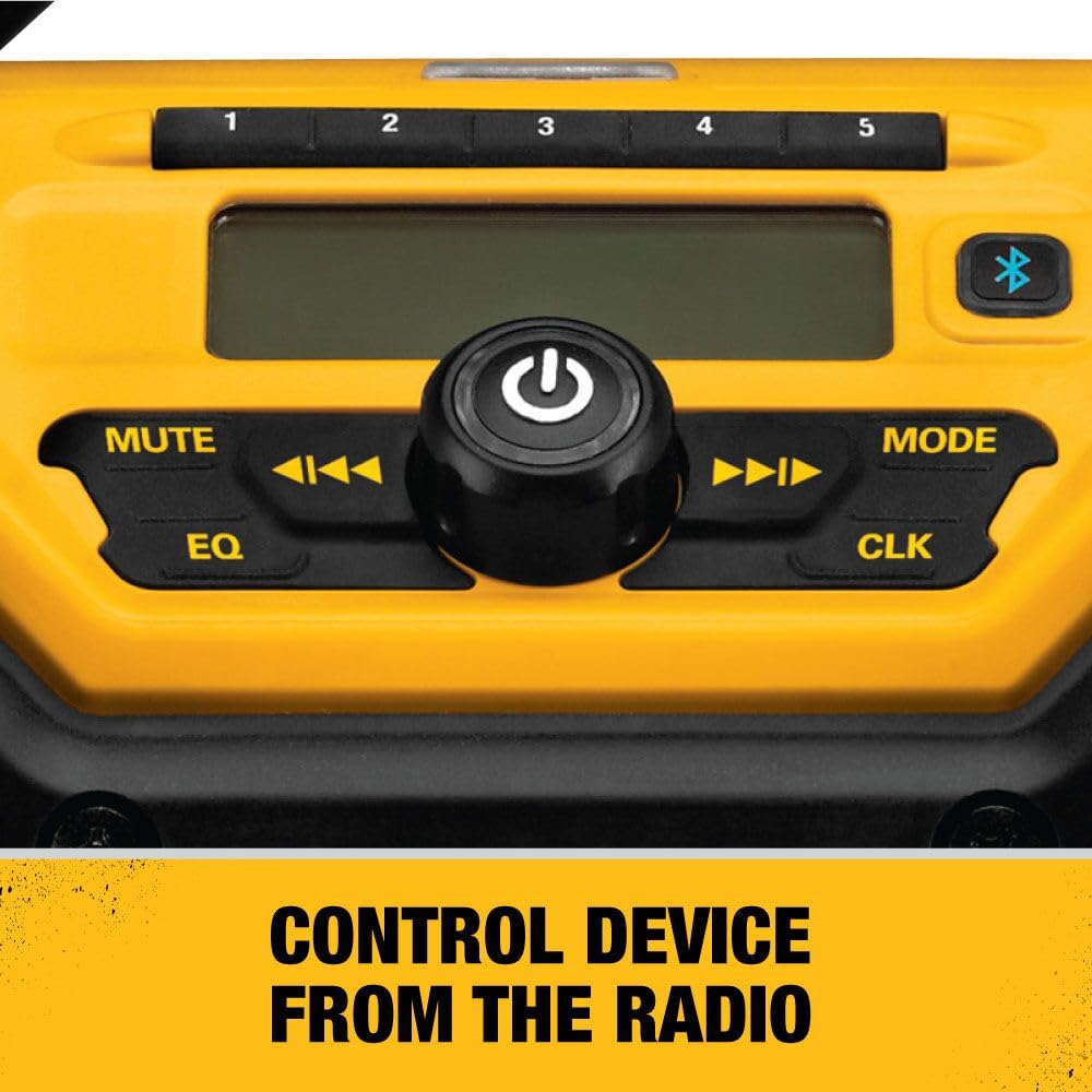 20V MAX DEWALT Bluetooth Radio, Portable for Jobsites, 100 ft Range (DCR025)