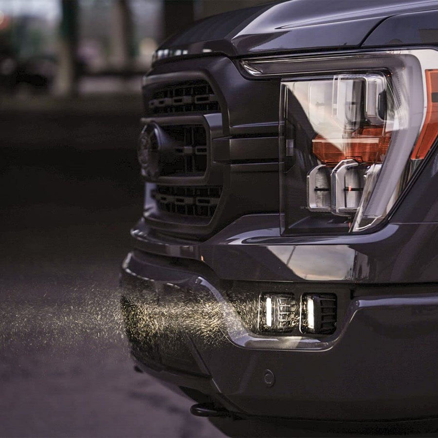 Dual Fog Mount Kit RIGID 46740 Fits 2021+ F150 Includes D-Series SAE Pro, D-Series Spot, Yellow Covers & Harnesses
