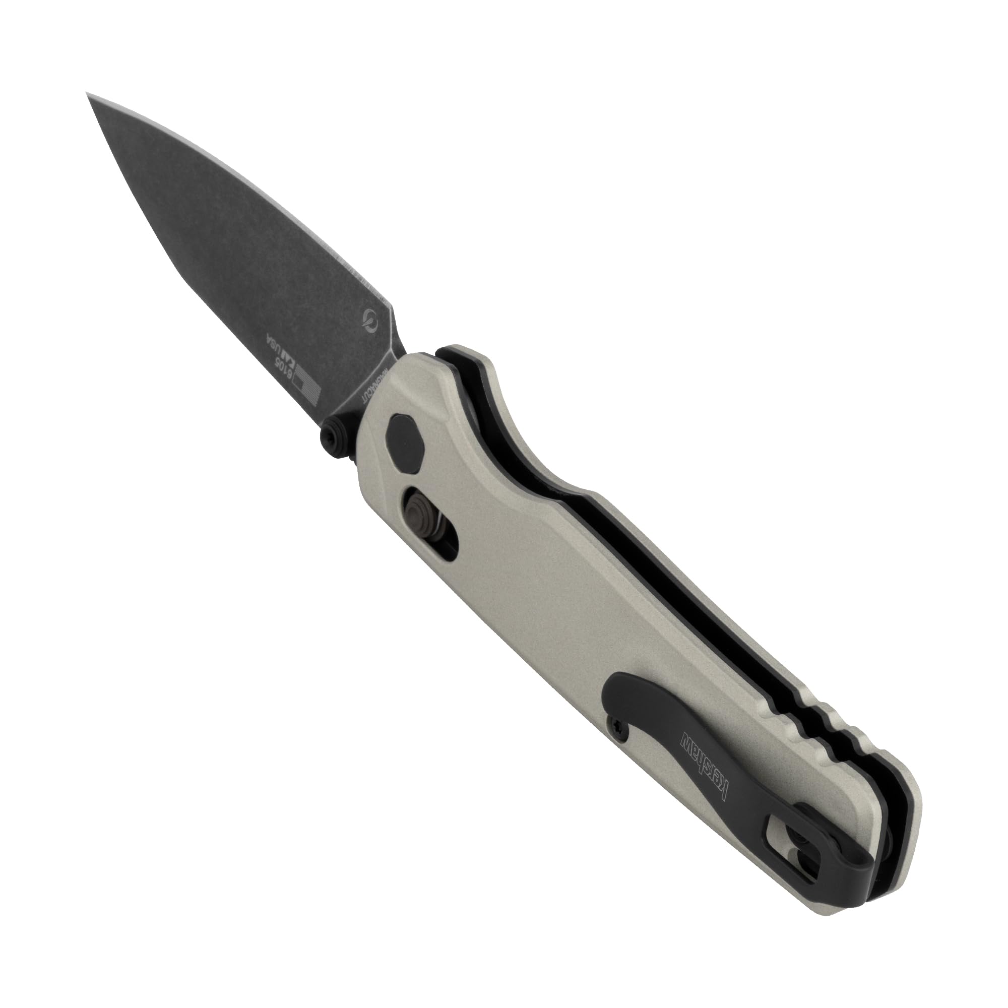 Kershaw Pocket Knife Bel Air, Bright Nickel, 3.1 Inch Stainless Steel Reverse Tanto Blade, EDC with Assisted Opening, Reversible Carry, USA Made, Everyday Carry Pocket Knife for Men and Women