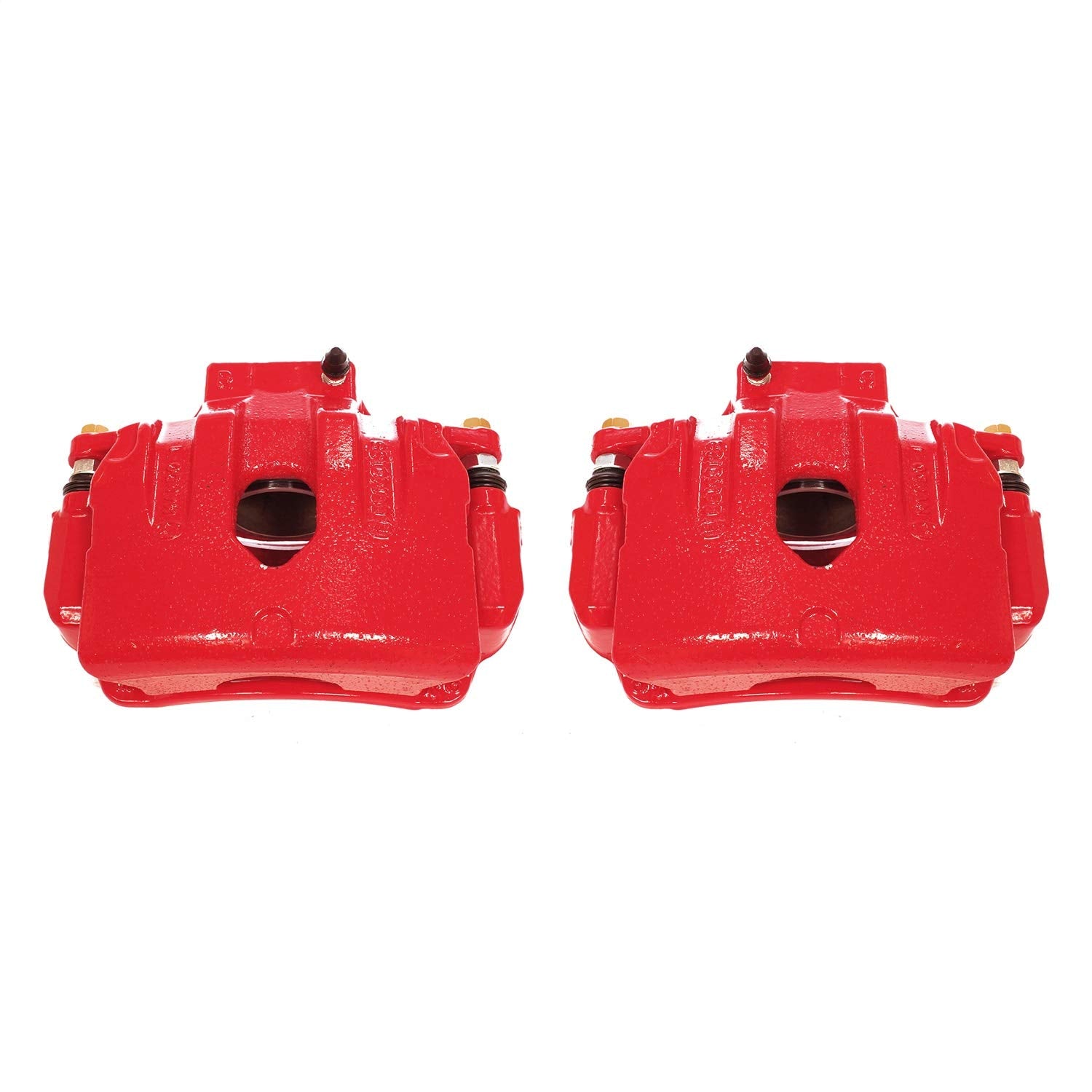 Power Stop Pair of High-Temp Red Powder Coated Front Calipers For Hyundai Genesis Coupe 2010-2016 [Model Specific]