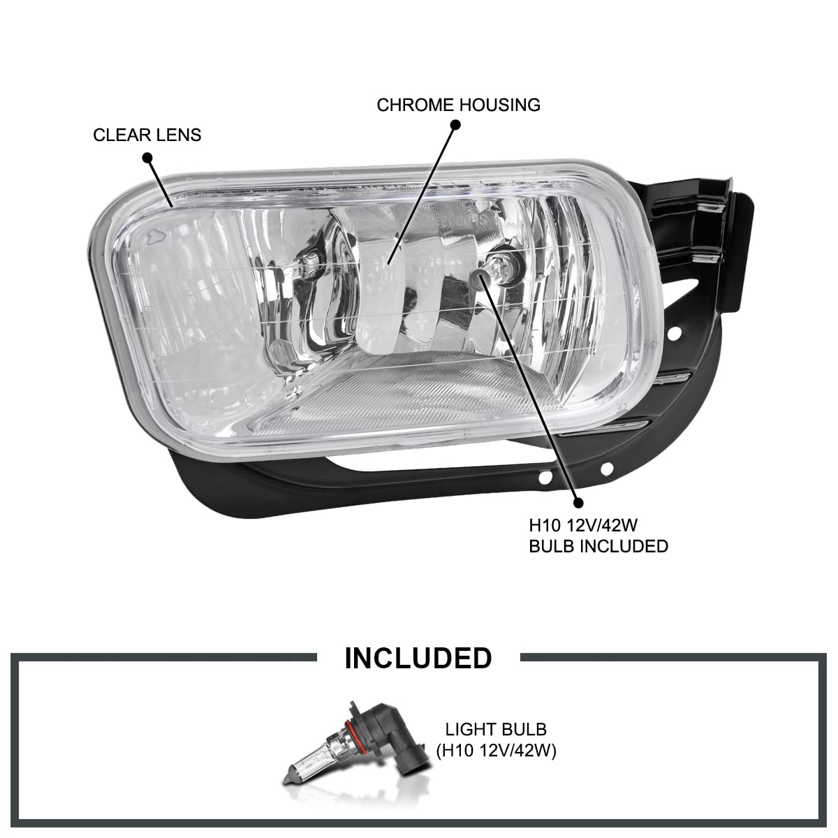 Fog Lights Lamps Spec-D Tuning Compatible with Dodge Ram 1500 2009-2012, 10-18 Ram 2500 3500, L+R Pair Assembly