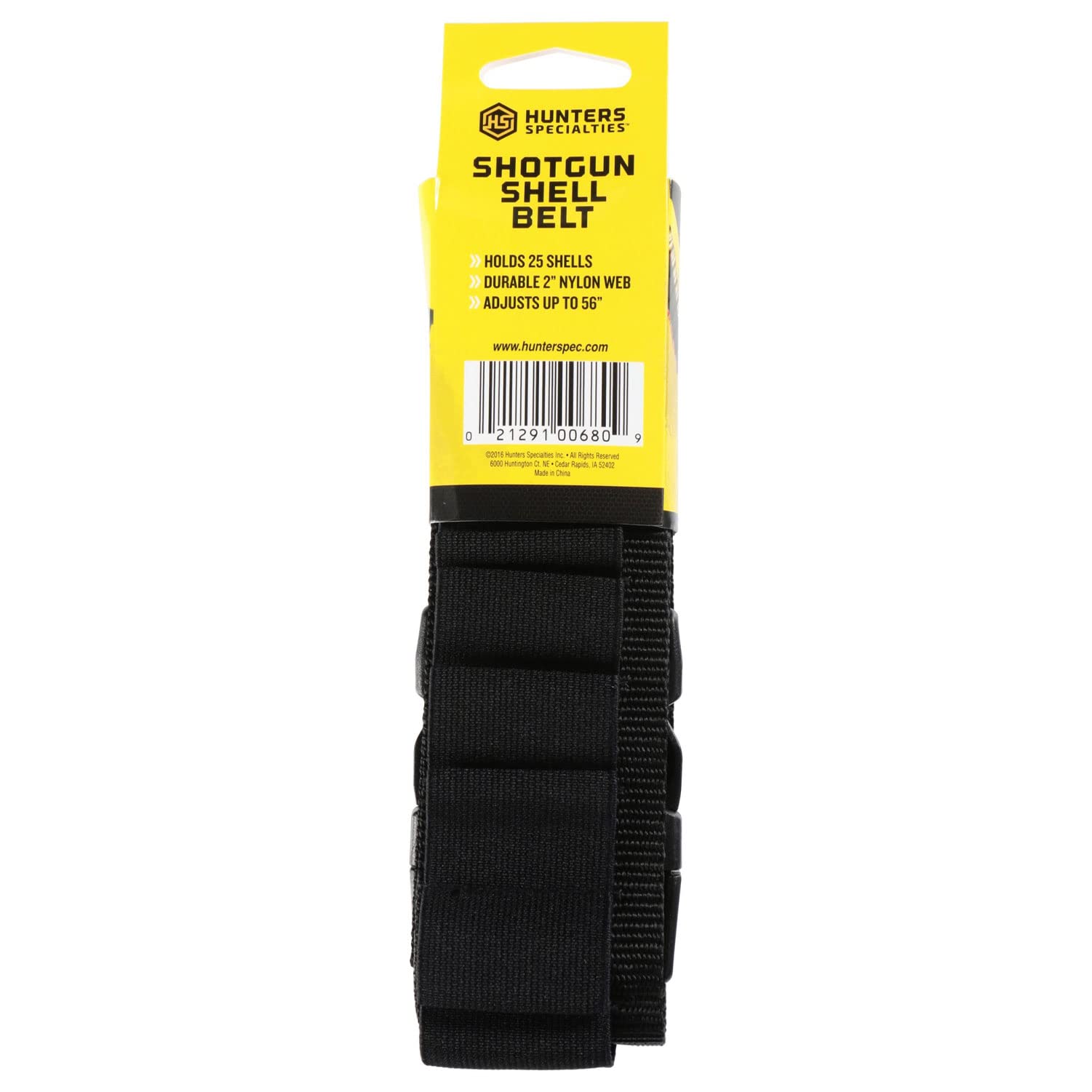 Adjustable Tactical Round HUNTERS SPECIALTIES Shotgun Shell Belt with Quick Release Buckle - Holds Up To 25 Shells Black