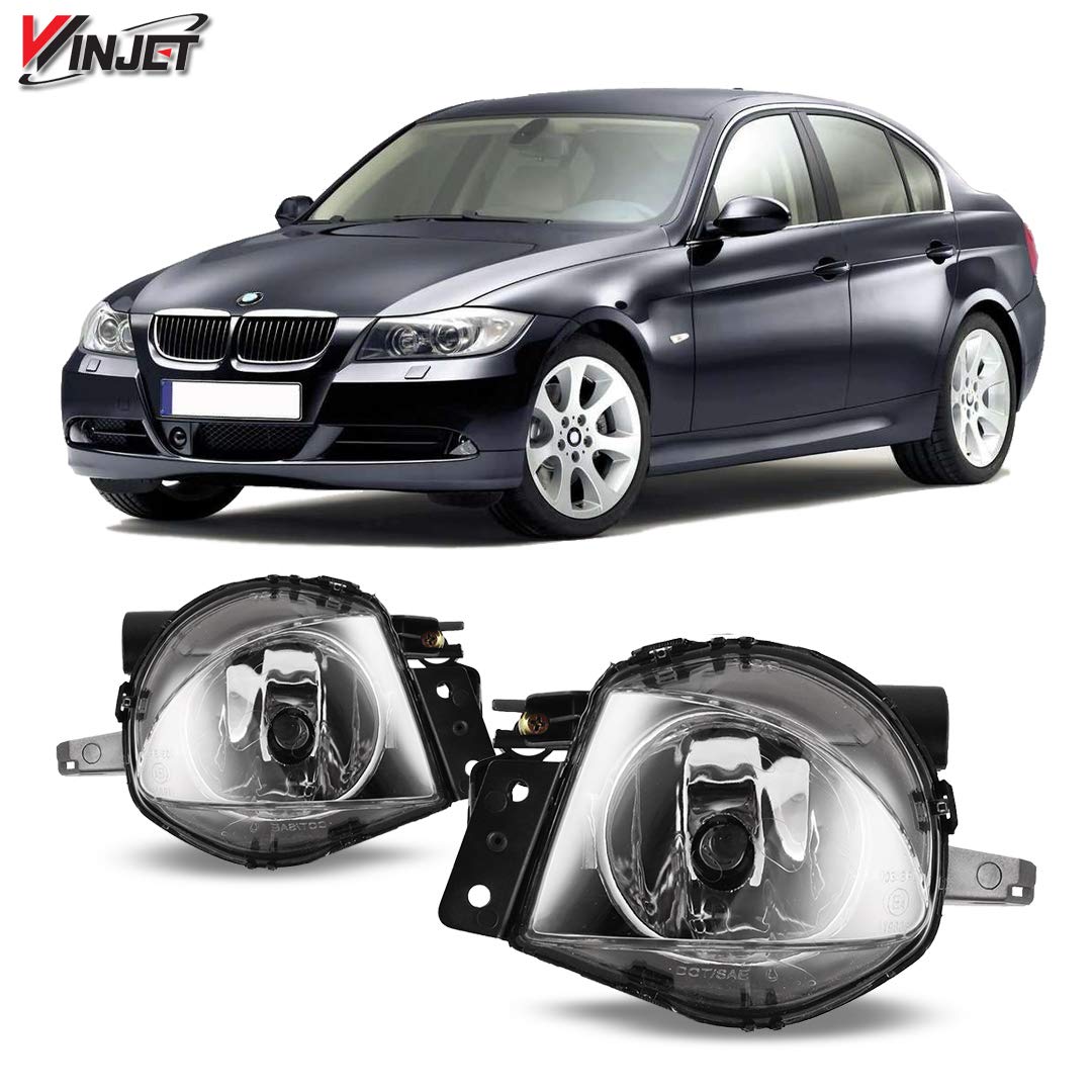 OEM Series Winjet Driving Fog Lights for [2006-2008 BMW 3 Series Sedan E90/2006-2008 BMW 3 Series Wagon E91] w/o M Package Bumper Fog Lamps Replacement Partslink# BM2592127 BM2593127