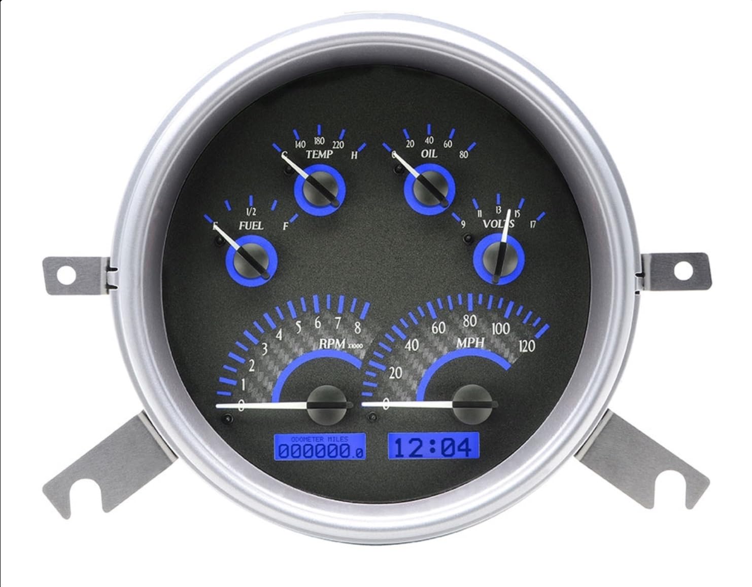 Dakota Digital VHX-49C-C-B Analog Gauge System with Carbon Fiber Style Compatible Chevy 1949-50 Car, Blue Backlighting