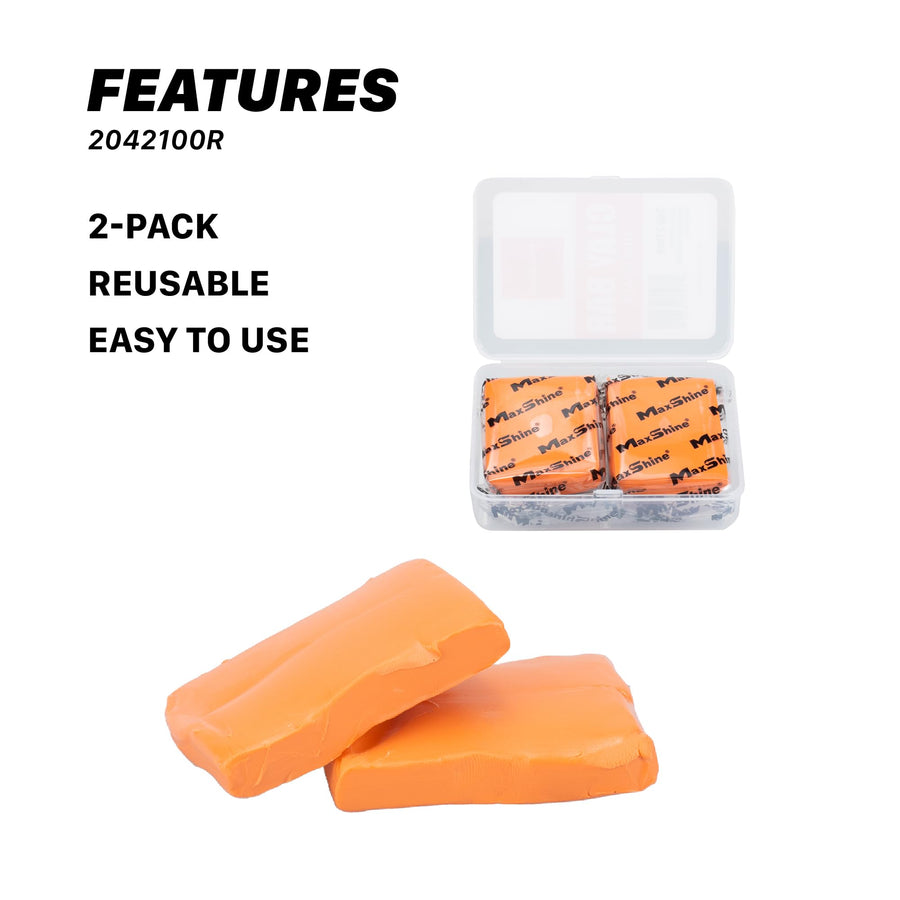 Maxshine Magic Clay Bar 2-Pack (50g) Heavy Grade Material for Car Auto Detailing - Cleans & Removes Surface Contaminants Paintwork, Glass, Plastic, Metal Surface (2-Pack Fine Grade)