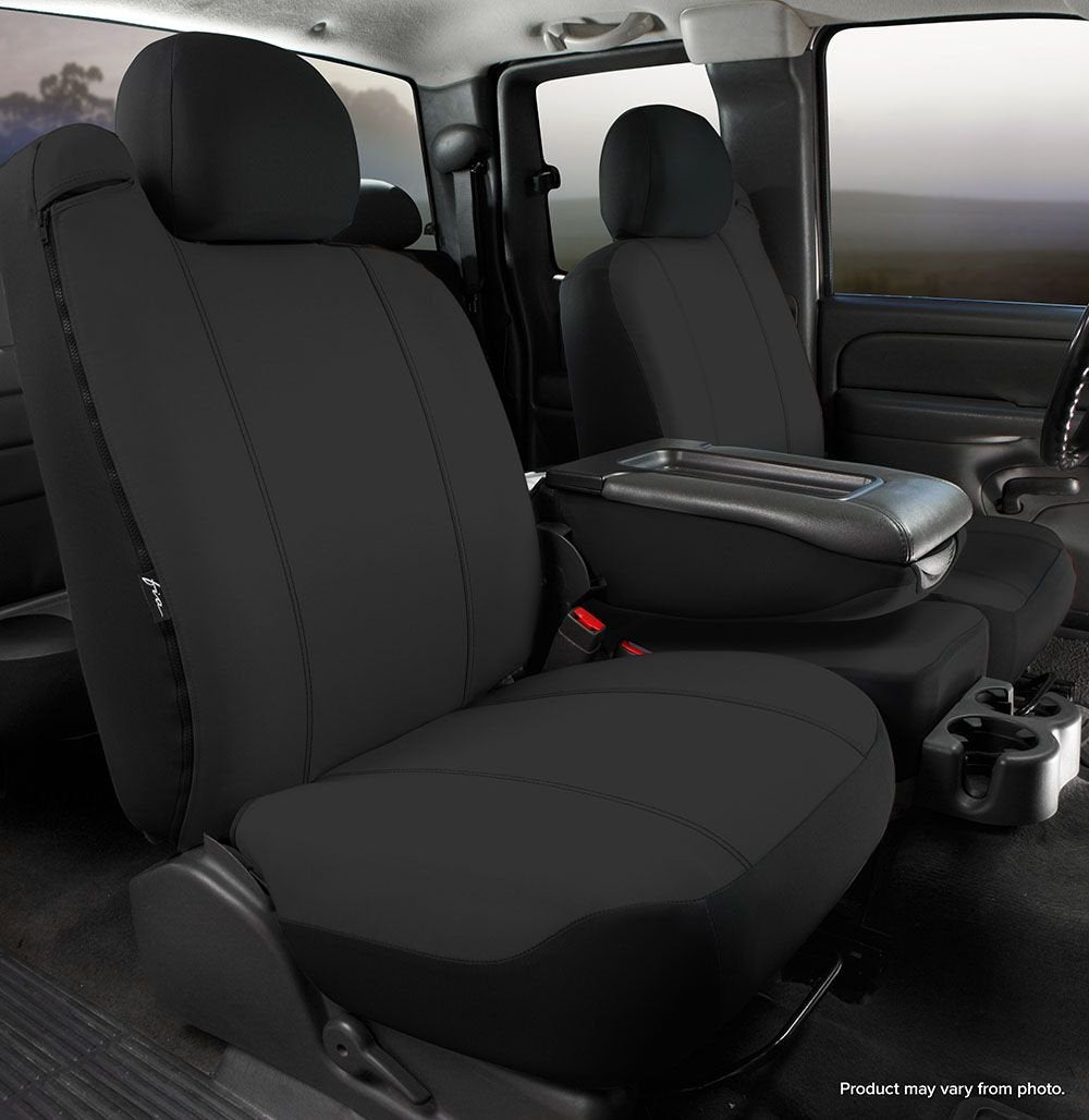 Custom Fit Fia SP88-16 BLACK Front Seat Cover Split Seat 40/20/40 - Poly-Cotton, (Black)