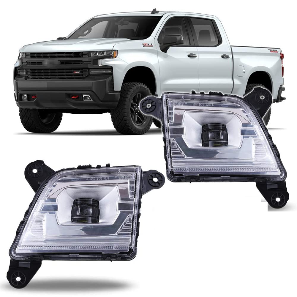 Fog Lights Winjet Compatible with [2019 2020 2021 Chevrolet Silverado 1500 2500 3500] Driving LED Fog Lights + Switch + Wiring Kit