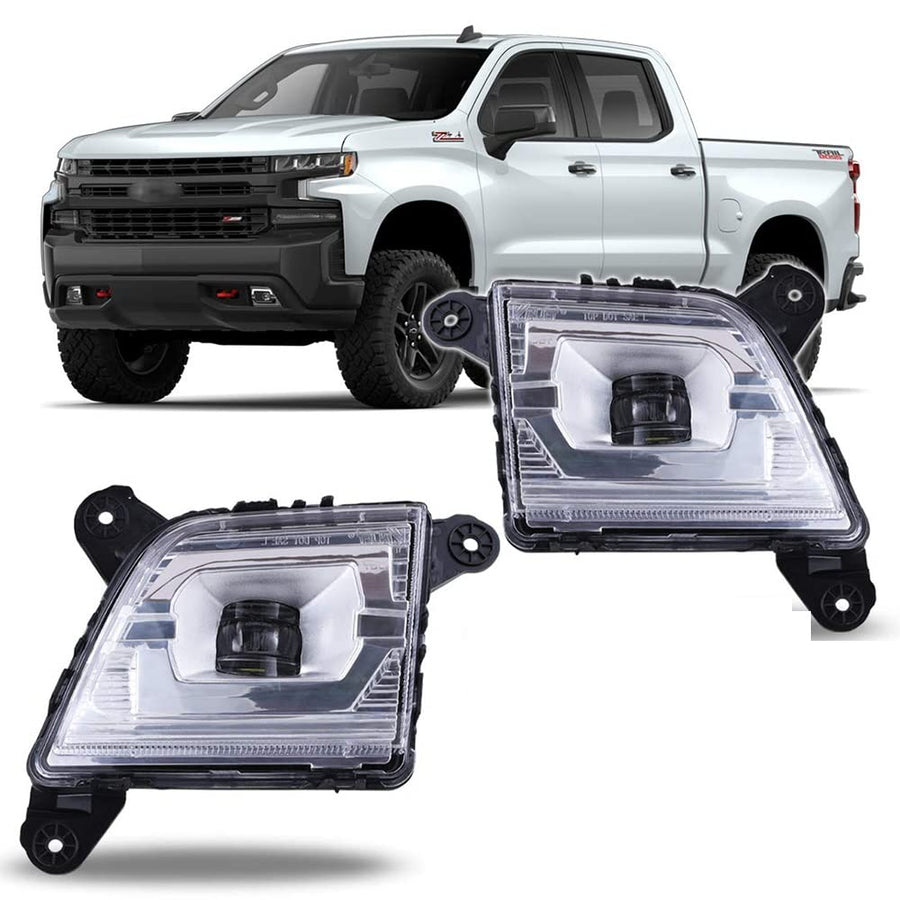 Fog Lights Winjet Compatible with [2019 2020 2021 Chevrolet Silverado 1500 2500 3500] Driving LED Fog Lights + Switch + Wiring Kit